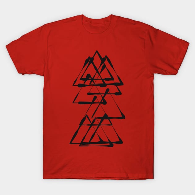 Triangles with black paint T-Shirt by daghlashassan